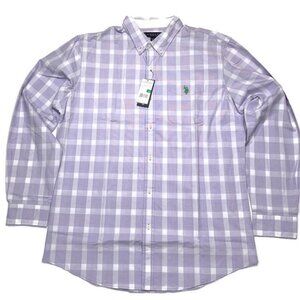 MXsold U.S. Polo Assn. Purple Plaid Casual Button Down Long Sleeve Shirt